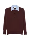 System Button-placket Sweater In Brown