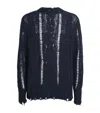 System Cable-knit Distressed Sweater In Blue