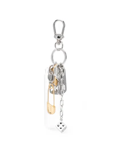 System Charm-embellished Lobster-clasp Keyring In Green