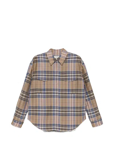 System Checked Pocket Shirt In Neutral