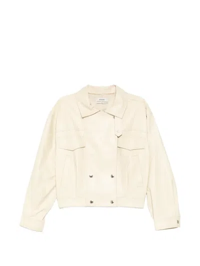 System Coated Bomber Jacket In Neutral
