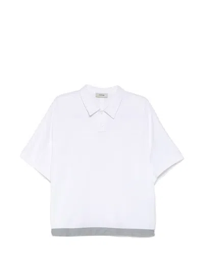 System Colour-block Polo Shirt In White