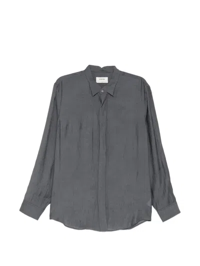 System Concealed-button Shirt In Gray