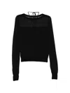System Contrast-panel Knitted Top In Black