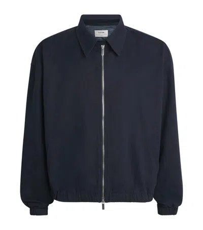 System Cotton Check-lining Bomber Jacket In Blue