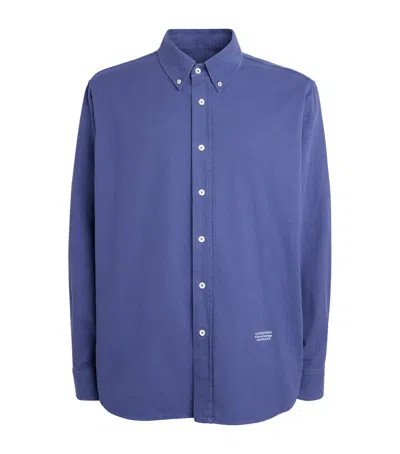 System Cotton Printed Logo Shirt In Blue
