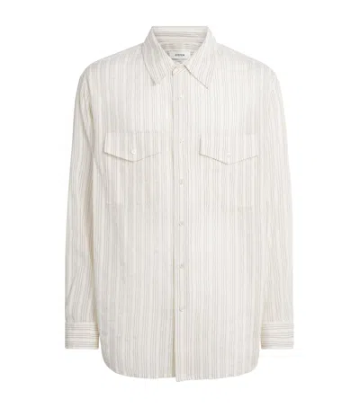 System Cotton Stripe Shirt In Beige