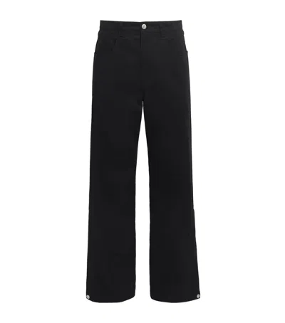 System Cotton-blend Side-pleated Trousers In Black