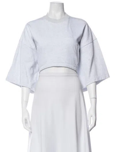 Pre-owned System Crew Neck Short Sleeve Crop Top In White