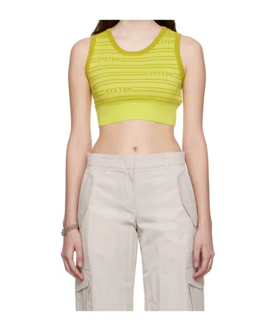 SYSTEM CROPPED WOOL BLEND VEST