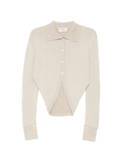 System Curved-hem Cardigan In Neutral
