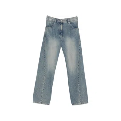 System Faded-effect Wide-leg Jeans In Blue