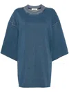 System Denim Jersey Top In Blue