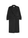 System Double-breasted Peak-lapel Coat In Black