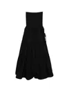System Drawstring Midi Skirt In Black