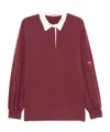 System Embroidered-logo Polo Sweater In Burgundy