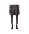 System Grainy Faux Leather Shorts In Black