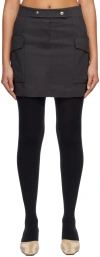 System Gray Cargo Pocket Miniskirt In Charcoal Grey