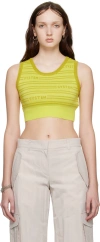System Green Cropped Tank Top In Light Green