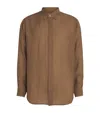 System Hidden Button Shirt In Brown