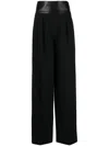 System High-waist Pleat-detailing Tailored Trousers In Black