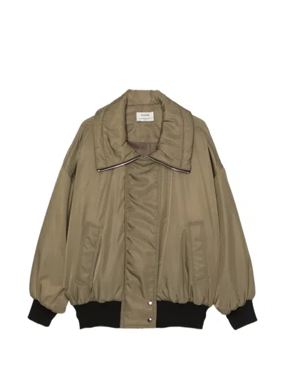 System High-neck Bomber Jacket In Animal Print