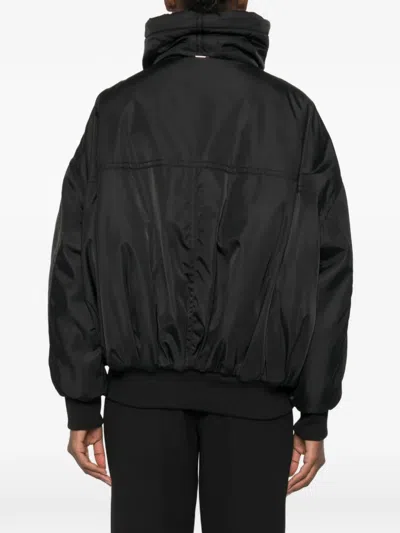 System High-neck Bomber Jacket In Black