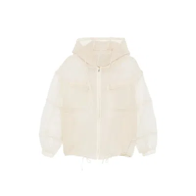 System Hooded Chest-pocket Jacket In Neutral