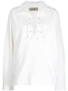 System Lace-up Detail Blouse In Weiss