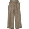 System Ladies Beige Glossy Printed Pants In Beige