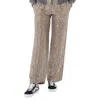 System Ladies Beige Glossy Printed Pants, Brand Size 34 (us Size 4) In Brown