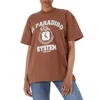 SYSTEM SYSTEM LADIES BROWN LETTER PRINT T-SHIRT