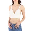 SYSTEM SYSTEM LADIES OFF WHITE CROCHET CROP TOP