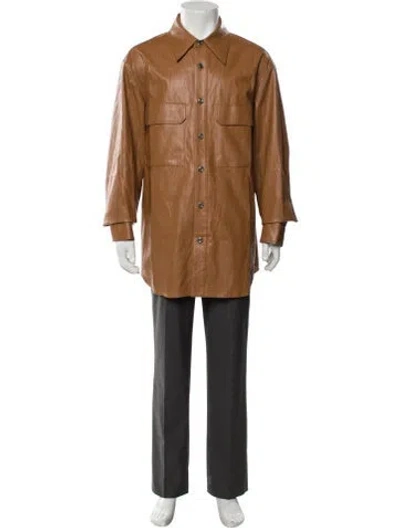 Pre-owned System Leather Jacket In Brown