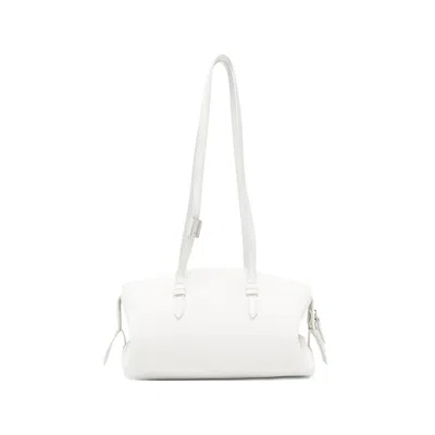 System Leather Shoulder Bag In White