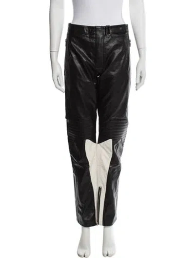 Pre-owned System Leather Straight Leg Pants In Black