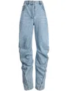 System Logo-patch Cotton Flared Jeans In Blue