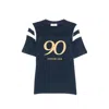 System Logo-print Striped-sleeve T-shirt In Blue