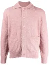 System Long-sleeve Knitted Cardigan In Pink