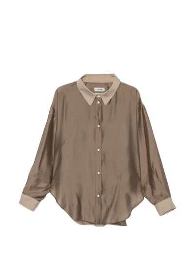 System Long-sleeve Button-fastening Shirt In Brown