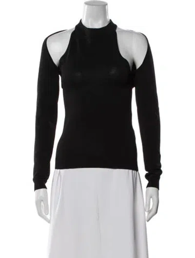 Pre-owned System Mock Neck Sweater In Black