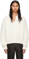 SYSTEM OFF-WHITE STRUCTURED COLLAR SWEATER