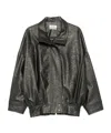 System Panelled High-neck Biker Jacket In Black