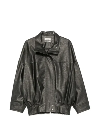 SYSTEM PANELLED HIGH-NECK BIKER JACKET