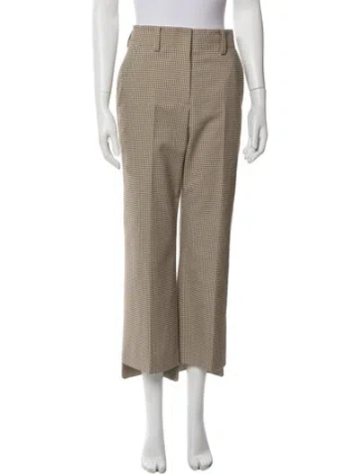 Pre-owned System Plaid Print Wide Leg Pants In Neutral