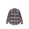 System Pocket Checked Shirt In Blue