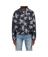 System Navy Flower Printed Bomber Jacket In Black