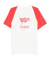 System Raglan-sleeve Graphic-print T-shirt In White/red