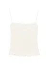 System Ruffled Strap Top In White