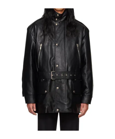 System Safari Faux Leather Jacket In Black